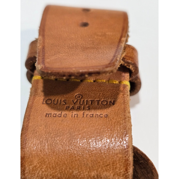 Louis Vuitton Auth Vintage Luggage ID Name Tag & Poignet Set-Vachetta Leather - Picture 4 of 4